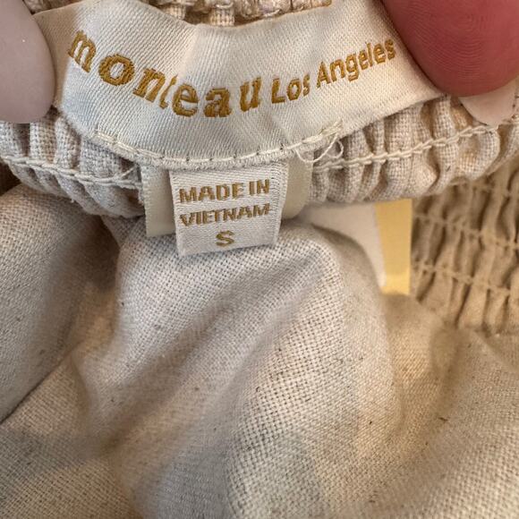 Monteau Linen Blend Strapless Belted Pockets A-Line Mini Dress - Picture 6 of 9